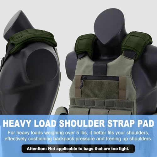 ZINZ 2-Pack Professional Tactical Shoulder Pad, Ultra-Thick & Breathable Cushion for Vest Shoulder Straps and Backpacks, Comfort & Durable - color: Army Green