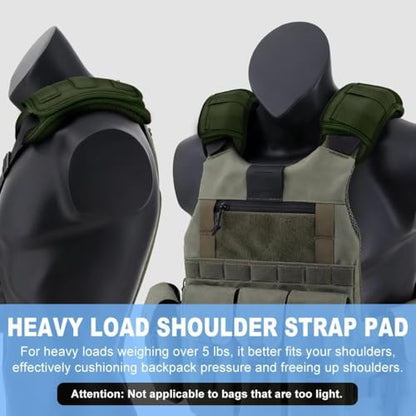 ZINZ 2-Pack Professional Tactical Shoulder Pad, Ultra-Thick & Breathable Cushion for Vest Shoulder Straps and Backpacks, Comfort & Durable - color: Army Green