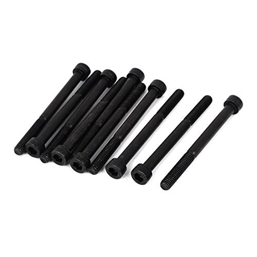 uxcell M6x70mm 12.9 Alloy Steel Hex Socket Screws Partially Threaded Bolt Black 10Pcs - size: M6x70mm