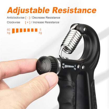 GRIFEMA GA5003 Hand Grips Strengthener, Forearm Strengthener, Hand Gripper with Counter, Adjustable Resistance 5-60kg, for Muscle Building and Injury Recovery
