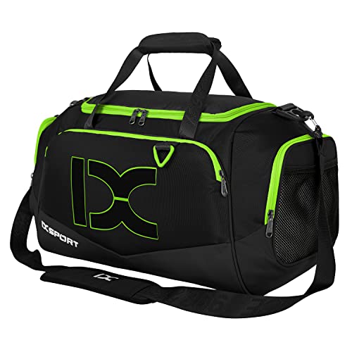 Sports Gym Bag，INOXTO Travel Duffel Bag with Dry Wet Pocket And Shoe CompartmentFor Women and Men，40L/55L Fitness Waterproof Weekender Bag For Swim Sports Travel Working Out (Black green, 40L) - color: Black green