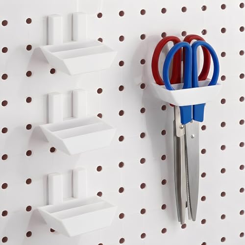 Zonon 4 Pcs Pegboard Plier Holders Plastic Double Hole Pegboard Tool Hangers for Pliers, Scissors, Peg Board Organizer Accessories, Tool Hangers Shelving Display Hooks Organizer (White) - color: White, size: Double Hole