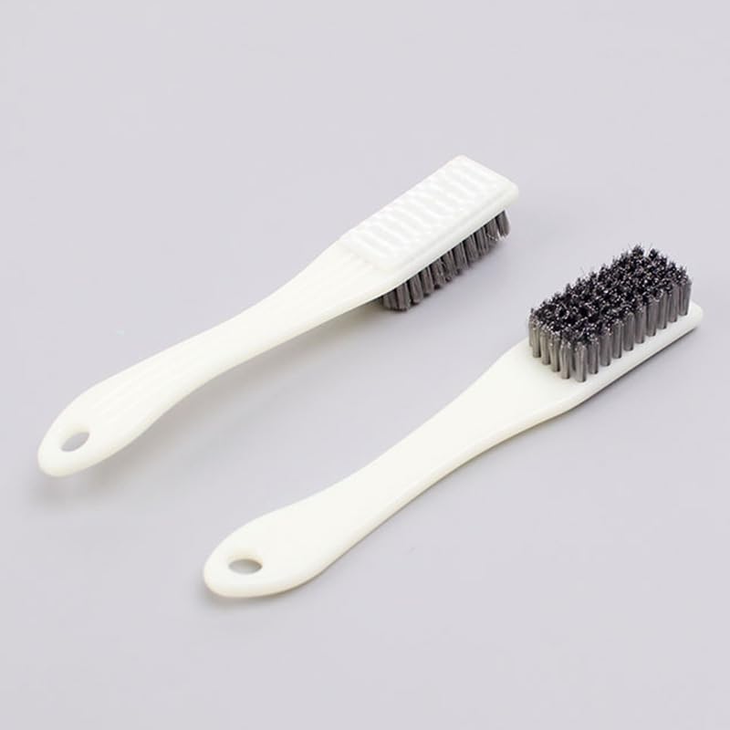 4 Pack Bowling Shoe Brushes - Stainless Steel Wire Cleaning Scrubber for Shoes Sliders Golf Cleats and Boots - Durable Brush Cleaner Kit for Mud and Dirt (White)