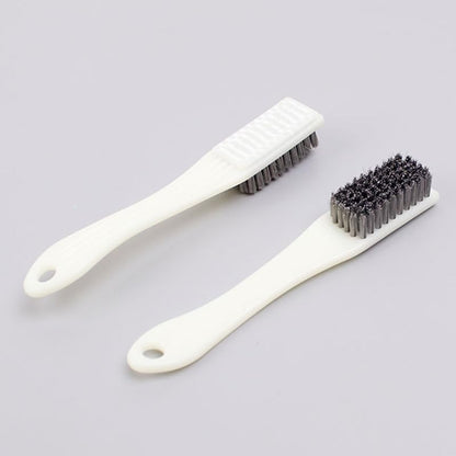 4 Pack Bowling Shoe Brushes - Stainless Steel Wire Cleaning Scrubber for Shoes Sliders Golf Cleats and Boots - Durable Brush Cleaner Kit for Mud and Dirt (White)