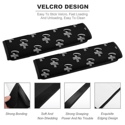 2PCS Coffee Seat Belt Shoulder Pad Soft Padded Harness Pads Strap for Adults and Children, All Vehicles, Anti-Slip Pad - color: Pattern 19