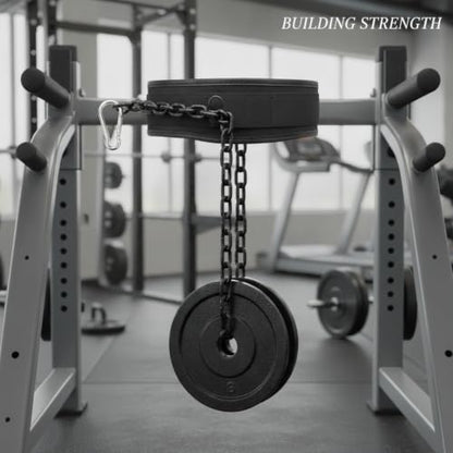 Fits Standard Weight Plates: Iron Chain Weighted Dip Belt for Pull-Ups, Dips, and Strength Training