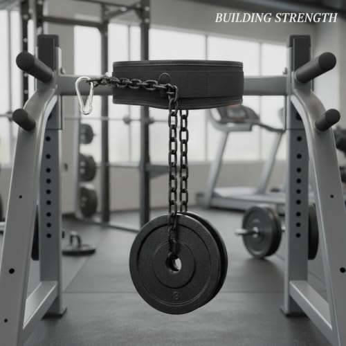 Weighted Dip Belt with Iron Chain for Pull Ups and Dips, Heavy Duty Strength Training Attachment (1 PC) - size: 3.94 x 3.15 x 3.15 in