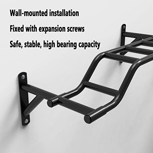 Wall Mounted Pull Up Bar, Heavy Duty Steel Climbing Frame/Parallel Bars/Horizontal Bars, home gym strength training fitness bar, Load 300kg