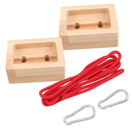 PRETYZOOM 2pcs Portable Wooden Hangboard for Climbing Training, Lightweight Rock Climbing Fingerboard with Khaki Finish, Sturdy Wood Material for Outdoor Fitness Routines and Grip