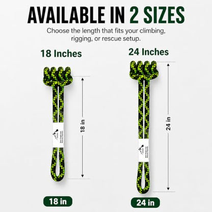 8mm (5/16") Sewn Prusik Loop 18 Inches / 24 Inches - Ideal for Arborist, Firefighting, Rigging, and Rescue Gear Dark Green | 24 inch | Pack of 3 - color: Dark Green | 24 Inch | Pack of 3