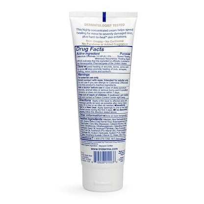 TriDerma Intense Fast Skin Healing Cream for Hard-to-Heal Skin Irritations, Sores, Rashes, Dry, Cracked Hands, Cuts, Chafing, Burns, Scrapes - First Aid Kit Essential - FSA Eligible - 4.0 oz Tube