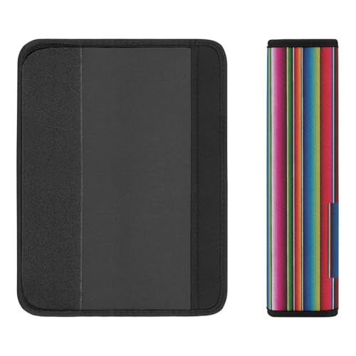 Universal Fit Car Seat Belt Pad for Elderly Support, All Vehicles, 2 Piece Mexican Serape Blanket Stripes Automotive Seat Belt Protector Pressure Relief - color: Pattern 114