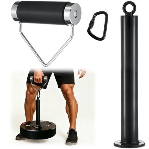 Soulchen 3 Pcs Heavy Duty Rolling Grip and Weight Loading Pin with Carabiner Set 2.5" Rotating Deadlift Handle 16" Loading Pin for LAT Pull-Down Home Gym Fitness Accessories Gift