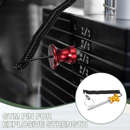 Weight Stack Pin, Weight Gym Pin Strength Training Equipment Replacement with Pull Rope for Commercial Home - color: Gold, size: 0.3 x 3.1 Inch