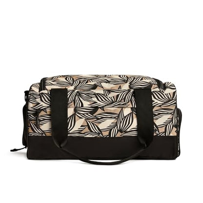 Vooray Boost Duffle Bag - 23L Small Gym Bag for Men and Women with Shoe Compartment, Key Clip, Water Bottle Pocket, Lightweight Travel Duffel for Sports, Training, Overnight Use (Textured Leaves) | Compact Duffle Bag for Sports, Travel, Shoe Compartment,