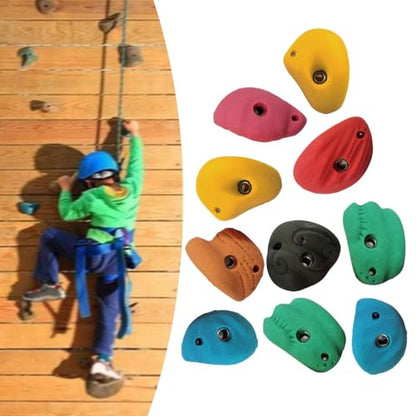 10 Pieces Rock Climbing Wall Holds Indoor Outdoor Climbing Grips Resin Material Easy Installation Textured Surface Suitable for Playground Home, withoutBackNailScrew