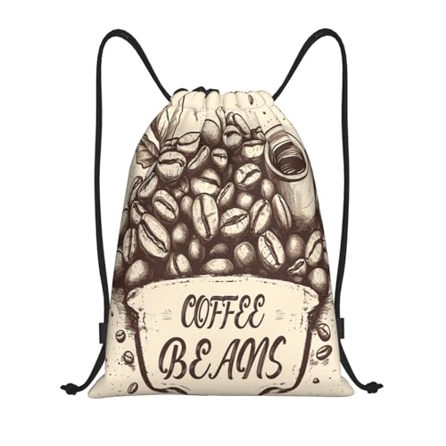 Drawstring Sports Backpacks - Lightweight Swim Gym Bags for Women Men String Sackpack for Beach Travel Yoga(Medium, Coffee Beans) - color: Coffee Beans, size: Medium