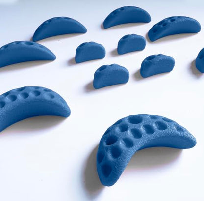 Moon Rock Climbing Holds Kids Swing Set Easy to Grab Rock Climbing Holds for Swing Sets and Home Climbing Walls. Positive in Cut Jugs. (Blue) - color: Blue