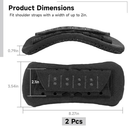 2-Pack Adjustable Shoulder Strap Cushions for Bags, Backpack Strap Pads, Breathable Mesh for Comfort and Stability