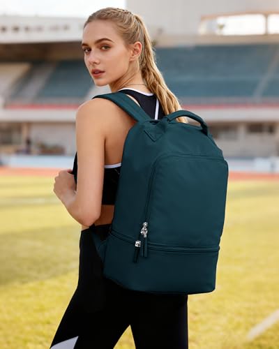 Gym Backpack for Women, Gym Bag with Shoe Compartment, Water Resistant Lightweight Sports Yoga Travel Backpack with Wet Pocket,Cheer Backpack,Blue | Sports Backpack with Wet Pocket Lightweight Cheer Bag Yoga Travel Casual Daypack & Luggage Strap & Water B
