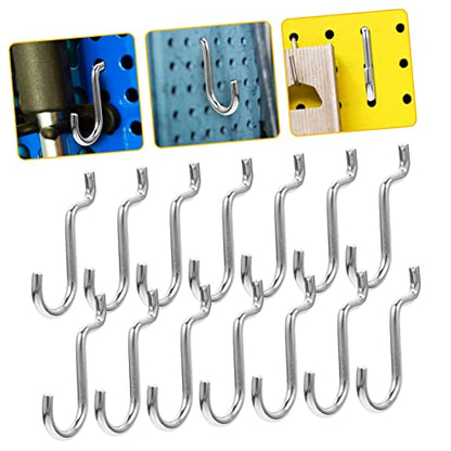 ABOOFAN 20pcs Metal Pegboard Hooks Garage Wall Hanging Board Hangers Utility Notch Hooks for Tool Organization and Storage Compact with Slip Design Easy Install for Standard Pegboards