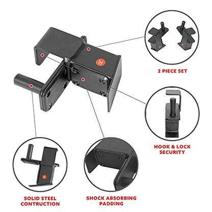 Sunny Health & Fitness Power Cage Squat Rack Attachments for Home Gym | Strength Training, Expanded Workout Variety, Durable Construction, Secure Fit, Quick Installation, Versatile Exercise Support - style: J-Hook