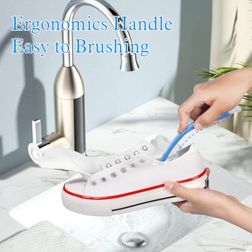 2Pcs 10in Shoes Cleaning Brushes, Double Sided Shoe Sole Cleaner Insider Shoe Wash Cleaner Large Boot Scrubber Cleaner Tool Kits, Blue