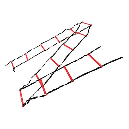banapoy Agility Ladder, 14 Rung Fixed Distance 7M Speed Ladder, PP Material Training Equipment with Angle Marks and Lightweight Non Slip Design for Soccer Football Fitness Coaches Athletes - color: Red