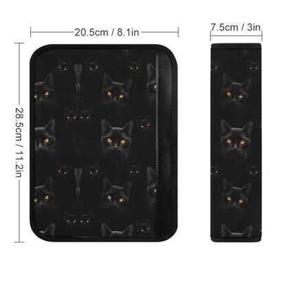 2 Pack Gothic Black Cat Car Seat Belt Pad Breathable Shoulder Harness Cover for Adult Use, Stroller Pushchair High Chair, Pressure Relief - color: Pattern 670