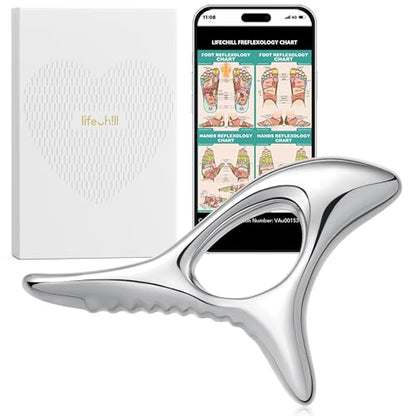 lifechill Trigger Point Massage Tools Pain Relief Deep Tissue, FSA Eligible | Metal Gua Sha Fascia Release Tools, Muscle Scraper Acupressure Tool for Pressure Point Massage, Lymphatic Drainage Massager