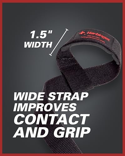 Harbinger Padded Cotton Lifting Straps with NeoTek Cushioned Wrist, 21.5 Inch Length, 1.5 Inch Width, Pair, Weightlifting Wrist Straps for Deadlifts and Strength Training - color: Merlot