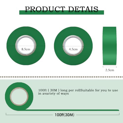 6 Pack Dark Green Flagging Tape, Non-Adhesive Marking Tape, 1"*600ft | Plastic Ribbon Neon Marking Roll for Tree Marking, Hunting, Boundaries and Hazardous Areas,Trail Marking - color: Dark Green