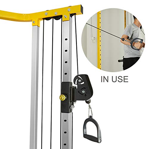 HulkFit Multi-Functional Adjustable Pro Series Power Rack Power Cage Exercise Equipment for Home Gym with Squat Rack Attachments and Accessories - Bench Press, Squats, and Deadlifts - Multicolor - style: Cable Crossover