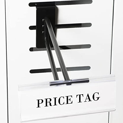 Oudain 8 Inch Slatwall Hooks with Label Holder,100 Pcs | Slot Board Accessories, Slatwall Panel Display, Black Metal Hangers, for Garage Shop Retail Display