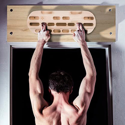 POWER GUIDANCE Rock Climbing Hangboard Wooden Hand Grip Strengthener Forearm Exerciser for Climbers Athletes