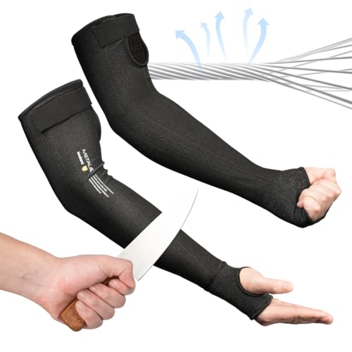 Ultra-Comfort Cut Resistant Sleeves for Thin Skin and Bruising, Cooling Protective Arm Sleeves for Gardening, Farming, Yard - color: Black, size: 2 Pairs