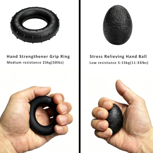 Hand Grip Strength Trainer Kit Wrist and Forearm Developer Strengthener - color: Pure Black