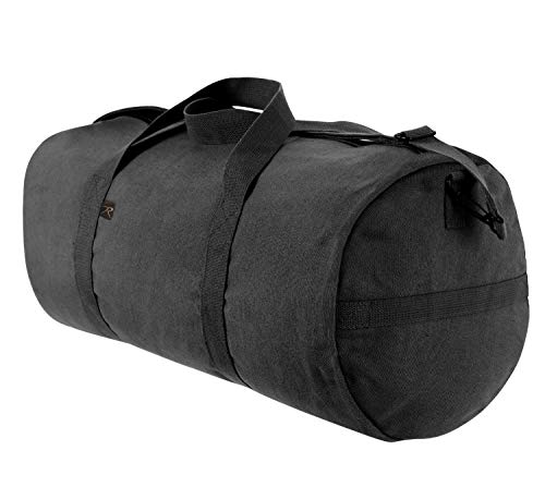 Rothco Heavy-Duty Canvas Shoulder Duffle Bag - Rugged Travel Gym Gear Equipment Bag - color: Black, size: 19 Inches