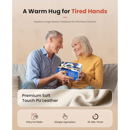 BOB AND BRAD Hand Massager with Heat and Compression, Individual Fingers | Upgraded, FSA-HSA Eligible, Portable HandSpa Pro Hand Massager for Arthritis and Carpal Tunnel, Pain Relief, Birthday Gifts