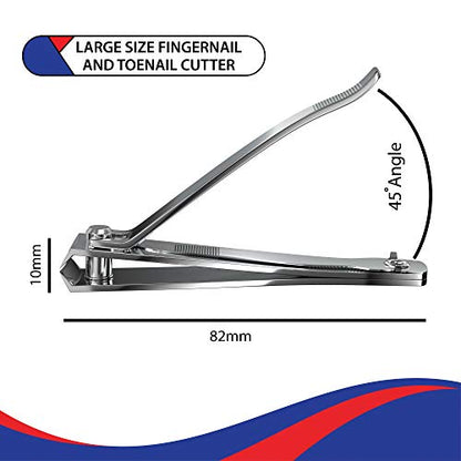 1 Pc Large Nail Clippers - 82mm, Built in Nail Files - Heavy Duty Stainless Steel Sharpest Thick Toenail, Fingernail Cutter for Men and Women