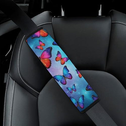 2 Pack Butterfly Galaxy Car Seat Straps Shoulder Pads Universal Soft and Comfortable Seat Belt Cushion for Adults and Children, Stroller Pushchair High Chair - color: Pattern 1082