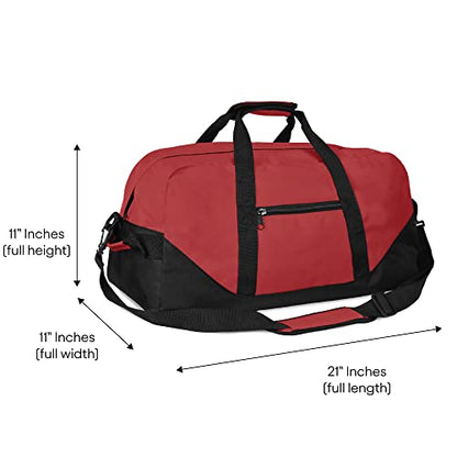 21" Large Duffle Bag with Adjustable Strap - color: Red