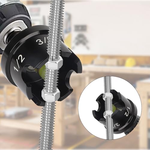 Nut Runner Drill Attachment, Nut Running Tool for Quick Removal of Nuts and Bolts, Fits 1/4", 3/8", 1/2" Threaded Rods for Conduit Racks & Strut Systems (2)