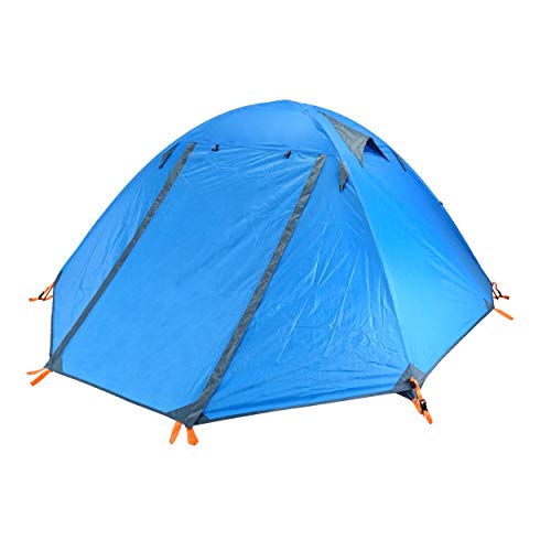 Azarxis 1 2 3 Person 3 Season Tent for Camping Backpacking Hiking Easy Set Up Waterproof Lightweight Professional Double Layer Aluminum Rod & Carry Bag - color: #1 Blue - 2 Person - 4 Season