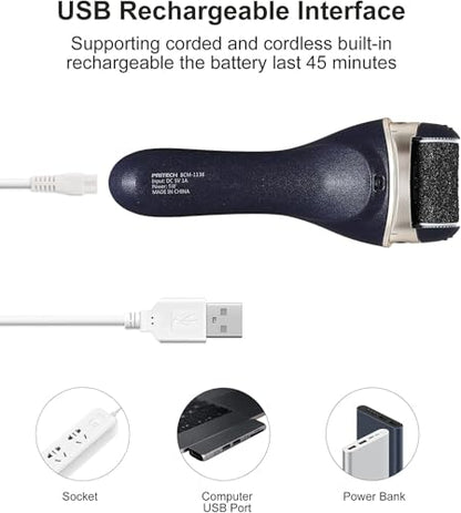 Electric Feet Callus Removers Rechargeable, Portable Electronic Foot File Pedicure Tools, Electric Callus Remover Kit, Professional Pedi Feet Care for Dead, Hard Cracked Dry Skin Ideal Gift (Black) - color: 003-black