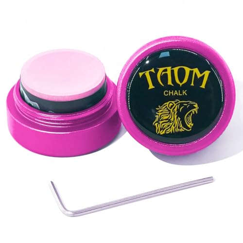 Banly Round Shaped Pool Chalk Holder, Portable Pool Chalk Cubes, Magnetic Mini Chalk Holder Pool Billiards, Pool Cue Chalk Case Container Box for Billiard Cue Tip Tool Pool Table Snooker Accessories - color: 2-Pink Holder with Pink Chalk