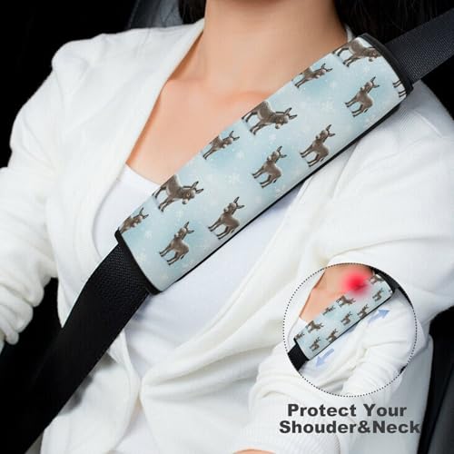 2PCS Breathable Seat Belt Cover for Adults and Children, Most Cars, Donkey Snow Shoulder Harness Cover, Shock Absorption - color: Pattern 889