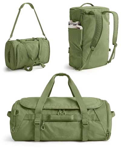 BAGSMART 4-IN-1 Duffle Bag for Travel, 40L Travel Bag Gym Duffle, TSA Carry on Backpack with Shoes Compartment & Wet Pocket, Water-resistant Workout Duffel, Forest Green - color: Forest Green