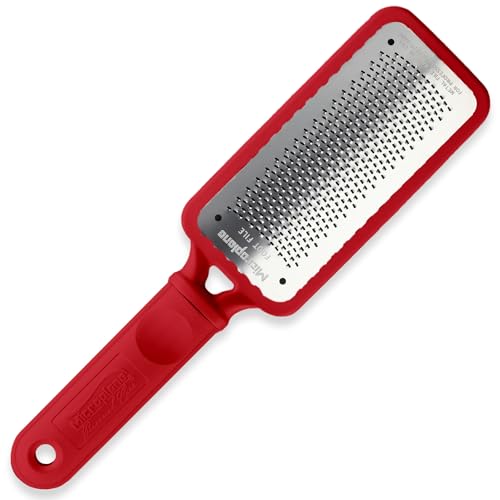 Microplane Colossal Foot File Scraper - The Original Stainless Steel Foot Rasp, Dead Skin/Callus Remover for Feet, Gentle Foot Scrubber, Pedicure Tools for Salon-Quality Foot Care, Red - style: Red