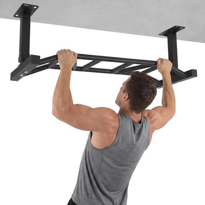 47 Inch Ceiling Mount Pull Up Bar Adjustable Height Heavy Duty Supports Up To 600 Lbs Upper Body Strength Training Chin Up Bar for Home Gym Garage Fitness Equipment